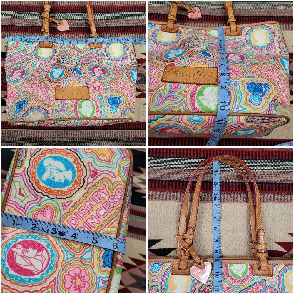 Dooney & Bourke Disney Pop Princess Tote Purse Colorful Coated Canvas Leather - Picture 10 of 12